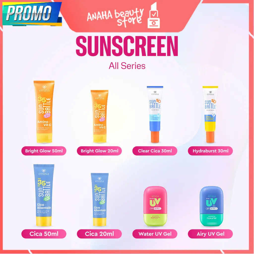 Emina Sunscreen All Series - Sun Battle Bright Glow SPF 35 PA+++ & Sun ...