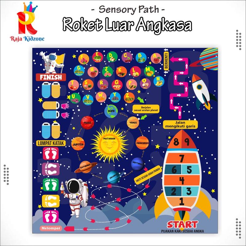 Raja Kidzone Mainan Edukasi Sensory Path | Playmat  - Luar Angkasa 0