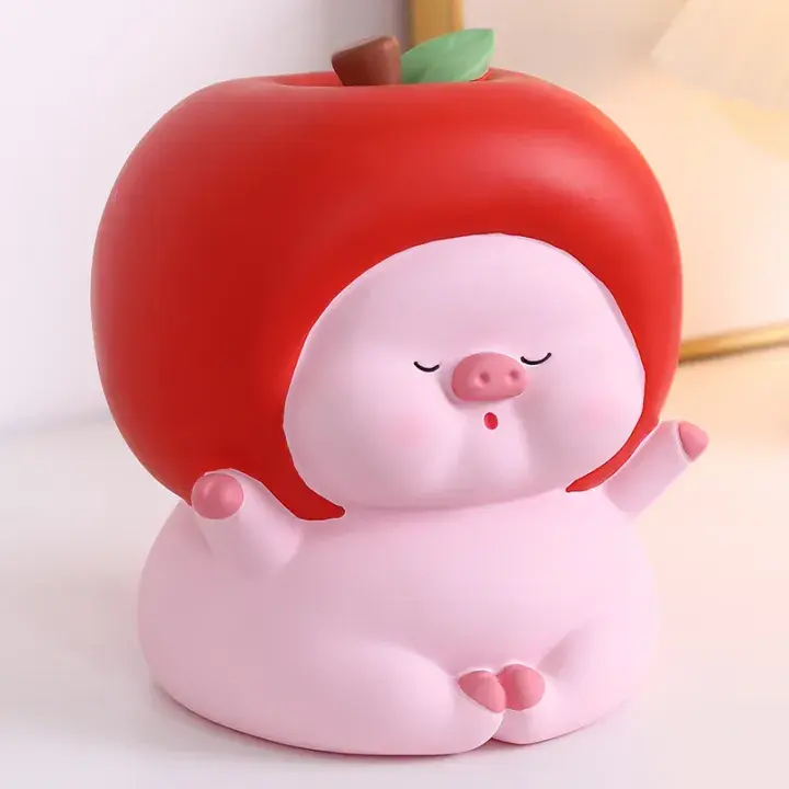 Ống Tiết Kiệm Heo Đất Hoạt Hình Heo Trái Cây Trang Trí_Art House Ống Heo Đựng Tiền 3
