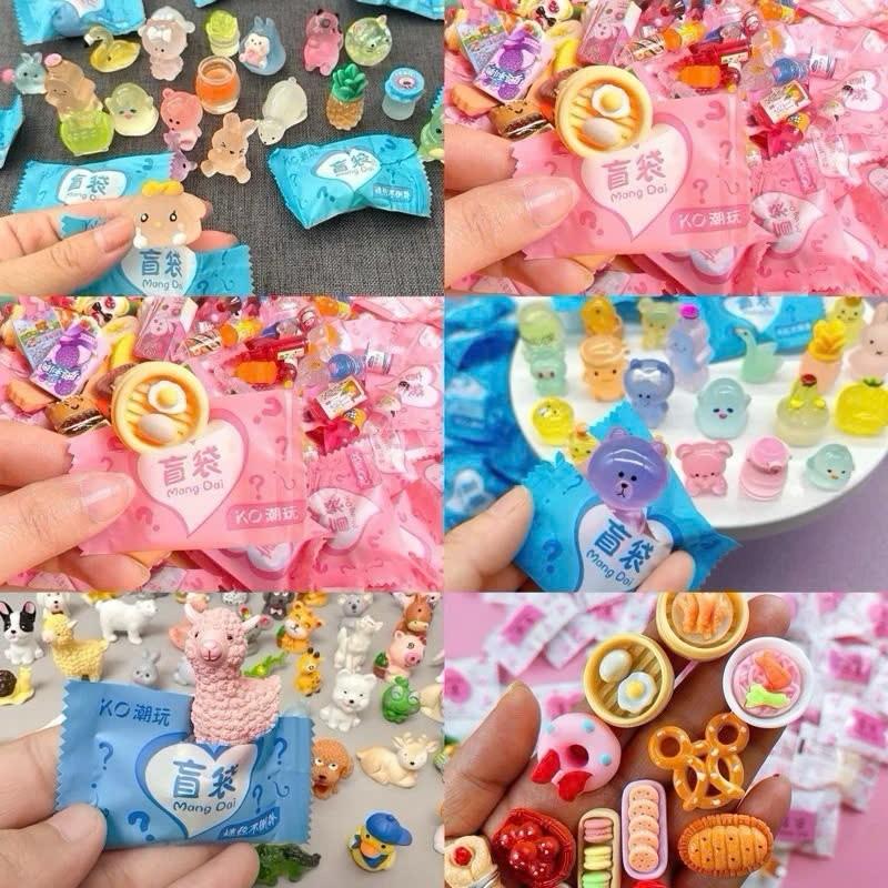 Combo 100 túi mù lộn xộn túi mù giá siêu rẻ kẹo bóc quà bất ngờ túi nhân phẩm labubu cappy quà tặng cho bé