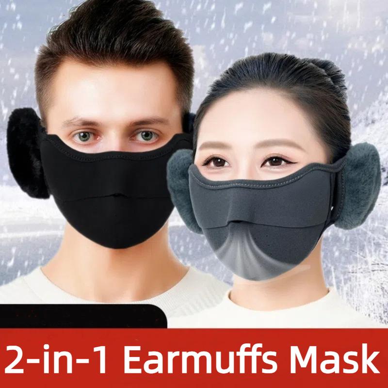 Mặt Nạ Bịt Tai Giữ Nhiệt, Chống Bụi 2 Trong 1, Ấm Áp Mùa Đông, Thoáng Khí, Thích Hợp Để Đạp Xe, Có Chốt Tai, Chống Gió, Làm Bằng Lông Cừu Đàn Hồi, Thích Hợp Cho Mùa Thu Và Mùa Đông 0