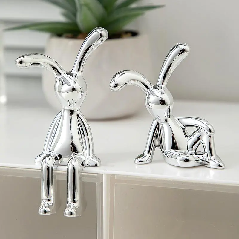 Rabbit Design Desktop Ornament, Modern Rabbit Decoration, Creative Simple Home Decoration, Suitable for Living Room, Bedroom