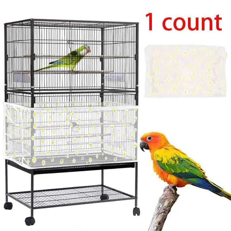 Bird Cage Cover, 1 Count Bird Cage Dust Cover, Portable Bird Cage Net Cover, Lightweight & Breathable Bird Cage Accessories for Round & Square Cage
