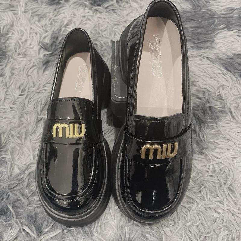(Chuẩn Size) Giày Lười Nữ Miu Mũi Tròn Chất Da Mềm, Loafer Nữ Tag Đồng Thời Trang, Giày Đốc Nữ Đế Cao Oxford 4cm Êm Chân giay doc