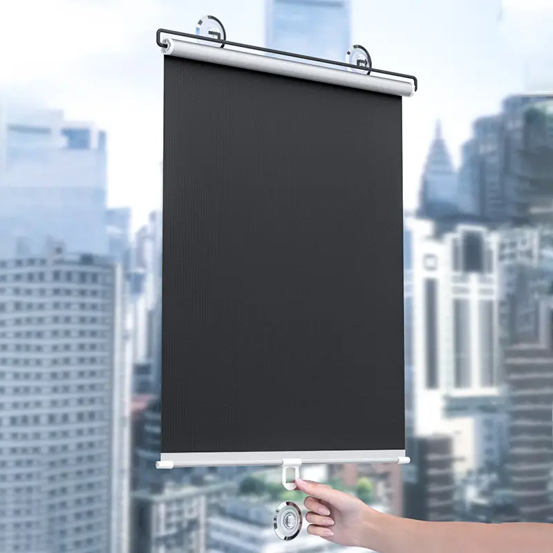 Tấm che nắng bằng vải Màu bạc titan đầy đủ, rèm cuốn, tấm che nắng mất điện, cốc hút, rèm cuốn, tấm che nắng ô tô, phòng ngủ, ban công nhà bếp, tấm che nắng không có đinh, tấm che cho gia đình 4