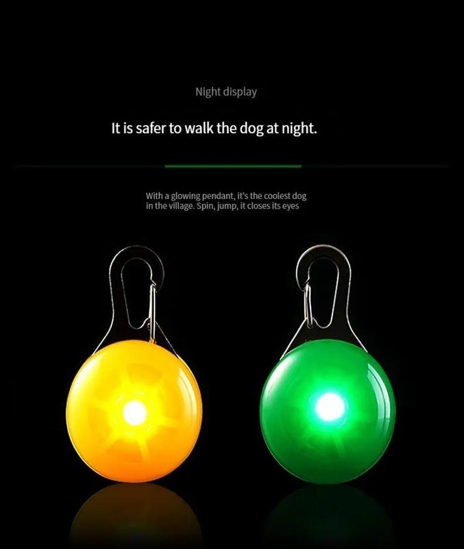Product Introduction of LED Luminous Dog Cat Collar Glowing Pendant Flash Lights Pet Leads Accessories Night Walking Pet Collar Supplies Dog Accessories 4