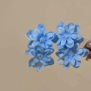 Klip Rambut Bunga Biru, Gaya Keruli, Klip Sisi, Jepit Rambut Suasana, Aksesori Rambut Perjalanan Musim Bunga, untuk Wanita dan Gadis, Klip Kuku Asli, Bergaya Clips Pins jepit  rambut  bu  putri Amethyst