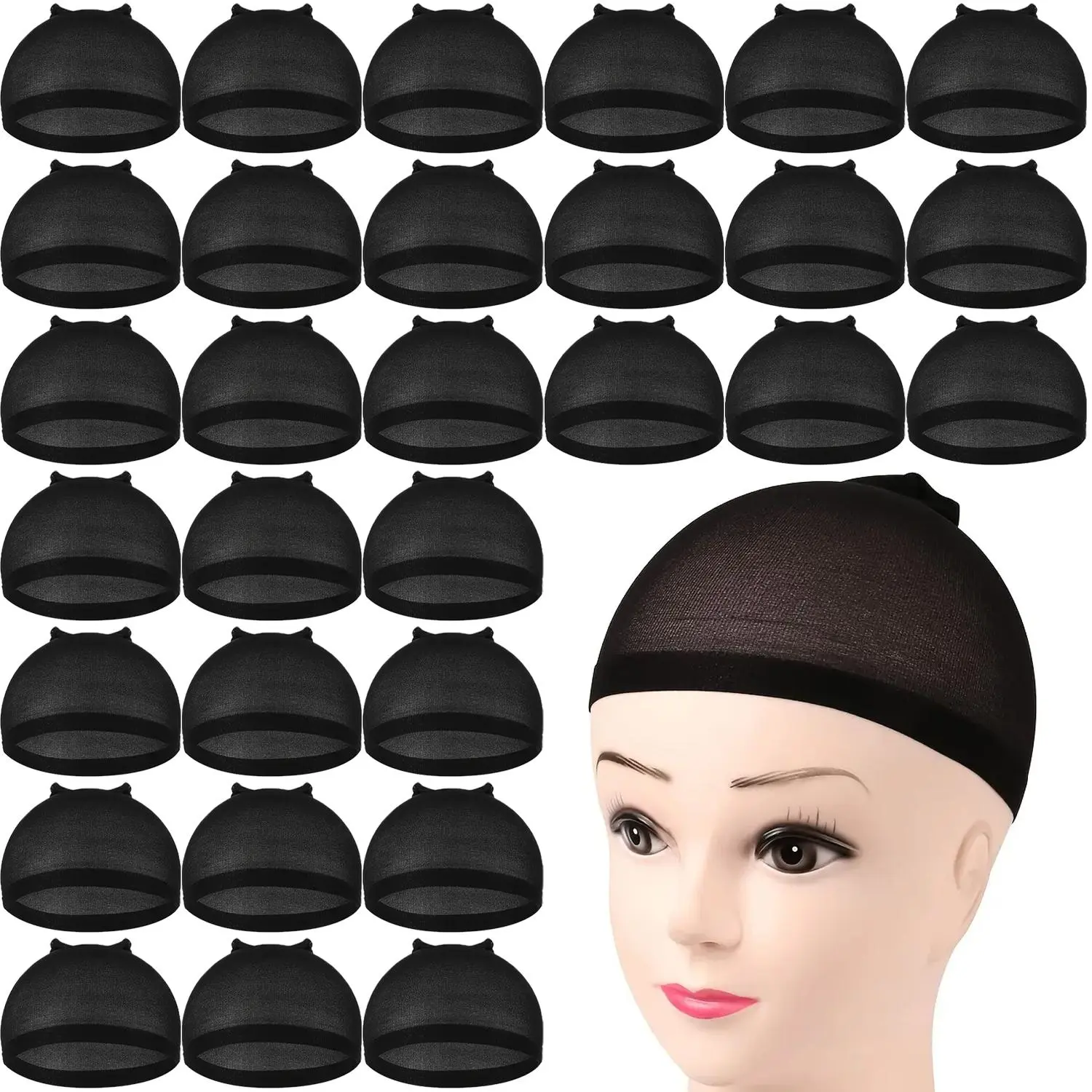 Solid Color Wig Cap, Elastic Wig Cap For Holding Hair, Heatless Styling Tool For Women & Girls, Hair Accessories For Daily Use