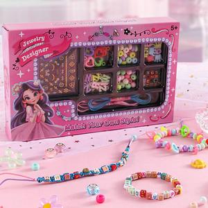 Kit para hacer Joyería de cuentas, 1 Caja de Accesorios para hacer para Niños, Juguete Educativo Hecho a Mano, Set de Pegatinas de Uñas para Pulseras, Collares y Joyería de Cuentas