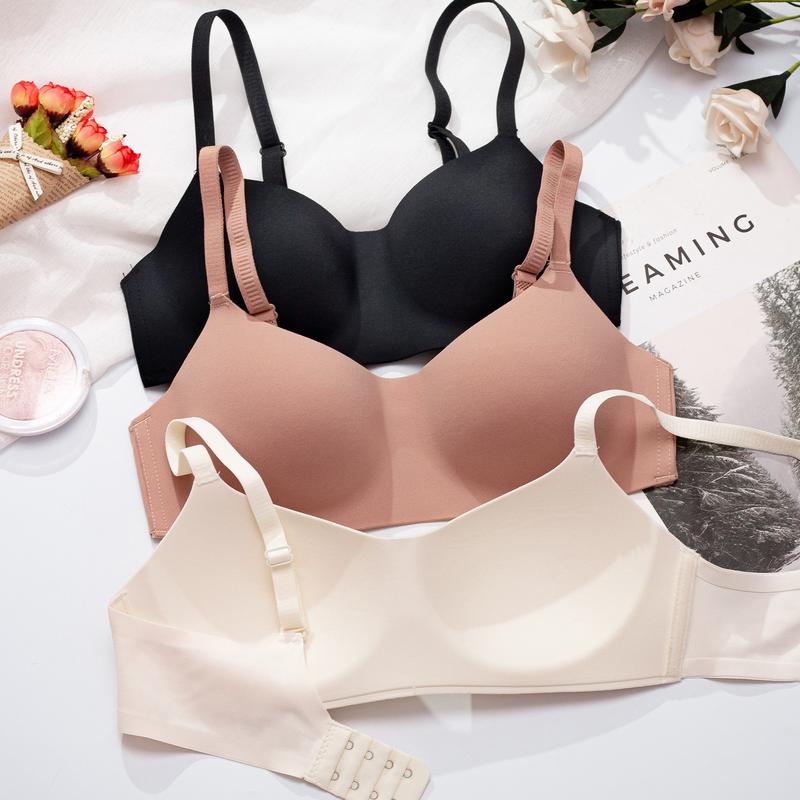 1 - [Áo Lùi Size] Áo Lót Nữ Không Gọng Chống Xệ Gom Quả Mút Mỏng Áo Bra Su Đúc Không Gọng Mút Mỏng Cup To Thoáng Mát Mềm Mịn  -- VN230860 Nữ