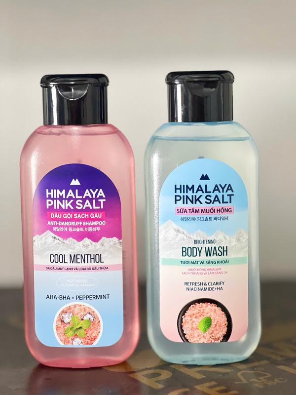 ( Combo 2 ) dầu gội sạch gàu chứa muối hồng Himalaya Pinksalt 200 + Sữa tắm muối hồng Himalaya Women Nữ