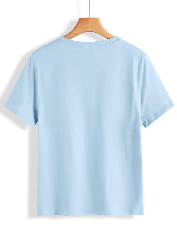 【Plus Size】 Floral Print Round Neck Tee, Fashion Casual Crew Neck Short Sleeve T-shirt for Daily Outdoor Wear, Women Plus Clothing for Summer, Top, Summer Clothes Women 5