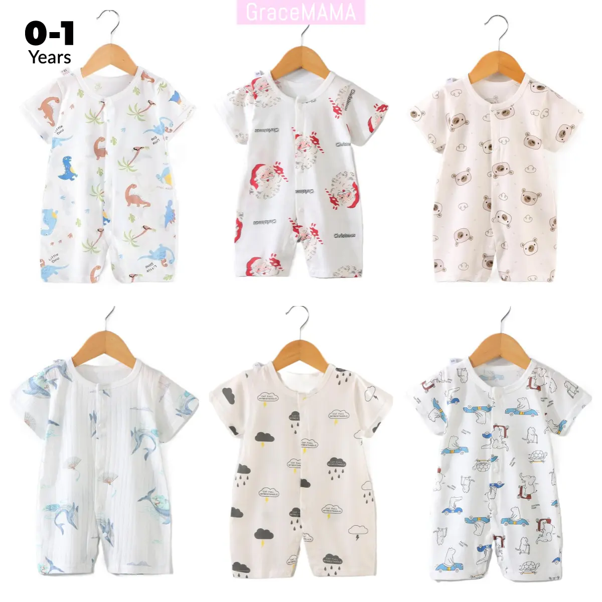 0-12 months 1PCs fashion cartoon short sleeve baby boy girl bodysuit baby infant kid clothes