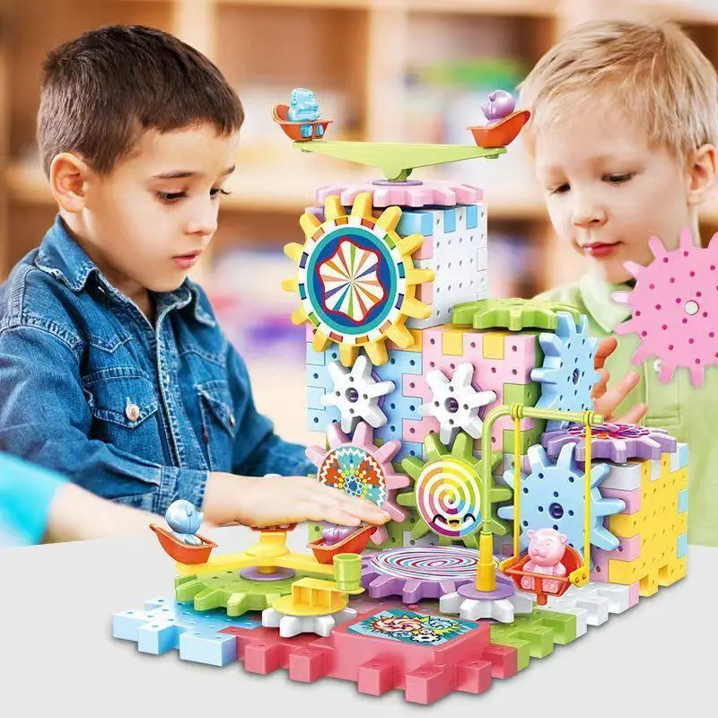 [TẶNG PIN] Đồ chơi lắp ráp bánh răng đủ loại 203 pcs, 135 và 83pcs có thể hoạt động cho bé tùy ý sáng tạo theo ý thích mẫu mới 2024 - Bộ lắp ráp thông minh cho bé 3