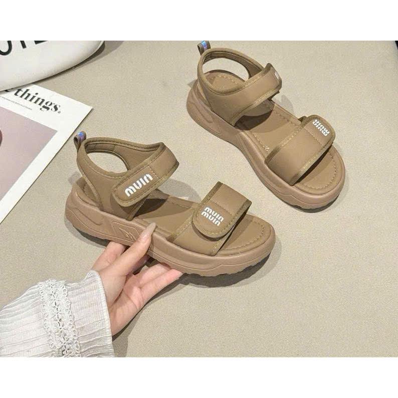 [Có sẵn] Dép Sandal Học Sinh đi học đế 3cm, da mềm, đế êm, 2 quai điều chỉnh được hot trend  ( 3ccm) Nữ 5