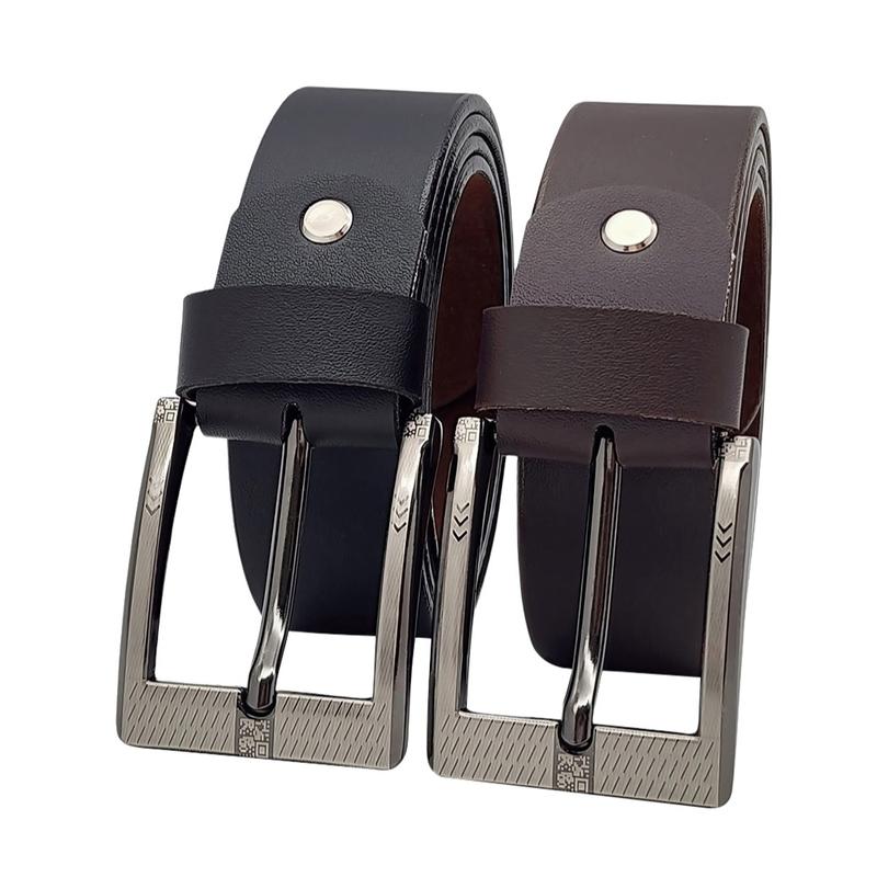 Dây nịt nam giả da PU DHM-547 | Mặt khoá kim laze bảng vuông thời trang | Bảo hành 12 tháng