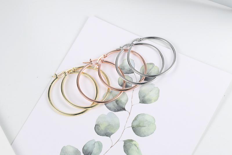 Product Introduction of Hoop Earrings For Women Classic Simple Punk Style Multi size Optional Light Gift Fashion Jewelry E093 E780 1