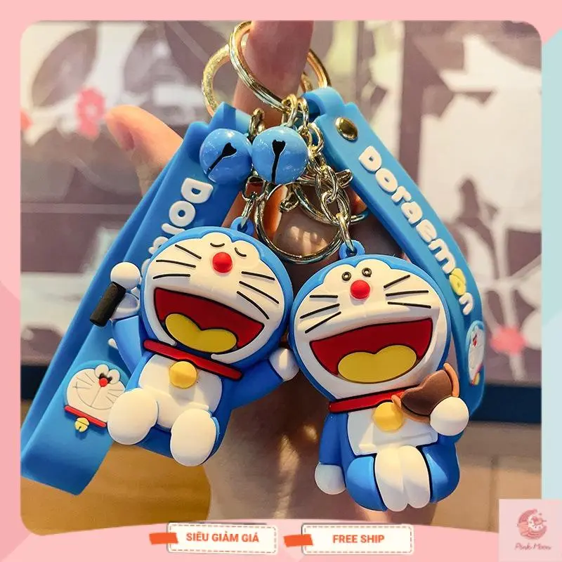 Móc khóa Doraemon biểu cảm dễ thương, dùng làm quà tặng đeo balo túi xách