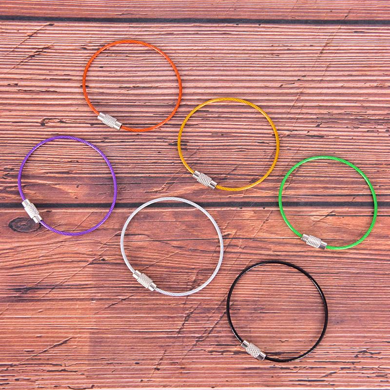 Product Introduction of Wire Keychain Keyring Circle Rope Cable Loop Screw Lock Gadget 13