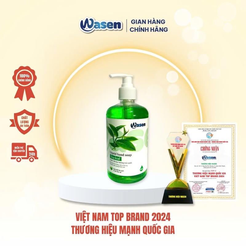 NƯỚC RỬA TAY WASEN 500ML DIỆT KHUẨN HƯƠNG TRÀ XANH CÔNG NGHỆ NHẬT BẢN LÀM SẠCH SÂU, KHỬ MÙI DƯỠNG ẨM Tea
