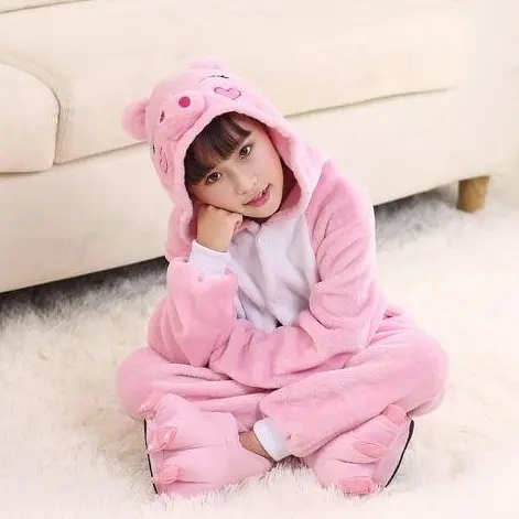 Bộ Đồ Thú HEO HỒNG Cho Bé, Đồ Ngủ HEO HỒNG Cho Trẻ Em Chất Lông Ấm Áp