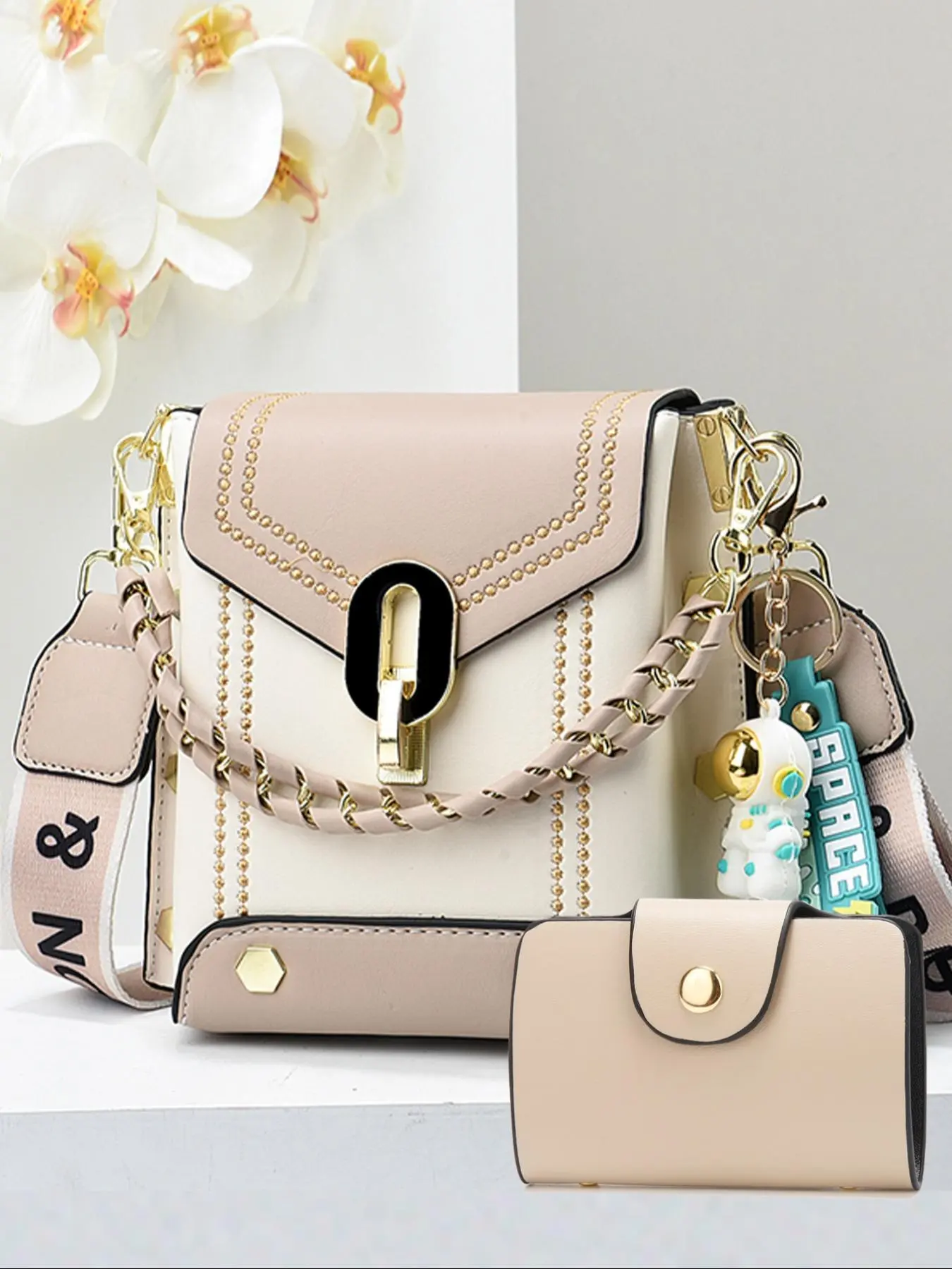 Women's Fashionable Letter Decorated Crossbody Bag & Wallet, Casual Versatile Shoulder Bag & Wallet, Trendy All-match Commuter Bag for Daily Used