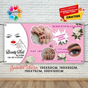 Cetak Spanduk Banner Eyelash dan Nailart  MMT Spanduk Custom 200x100