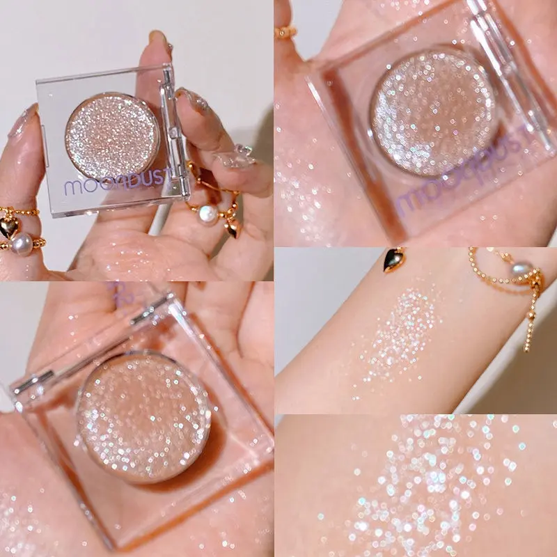 【Baru】Highlighter Contour Eyeshadow Glitter Long Lasting Bronzer Pearlescent Eye Shadow