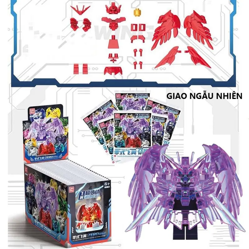 Mô hình mini gundam Túi mù Wing Mecha Warrior Lắp ghép Người máy DIY Đồ chơi Quà tặng cho bé 1