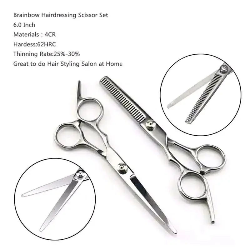 Gunting Potong Rambut Stainless Penipis Sasak Flat  Salon Barbershop Pangkas Rambut Steel 3