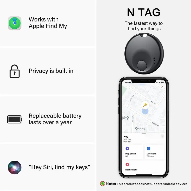 GPS Tracker for iOS, Anti-loss Reminder Device, MFI Rating Locator Key Pet Child Elderly Anti-loss Tracker, Smart Device Anti-loss Tracker 3