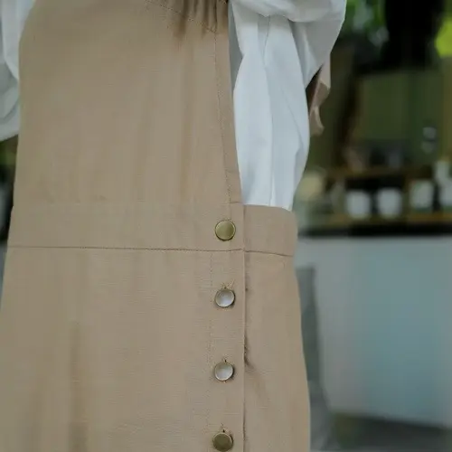 Sekido Sagita Overall - Dress Panjang Wanita Bahan Linen Warna Hitam dan Cocoa, Nyaman dan Cantik 2
