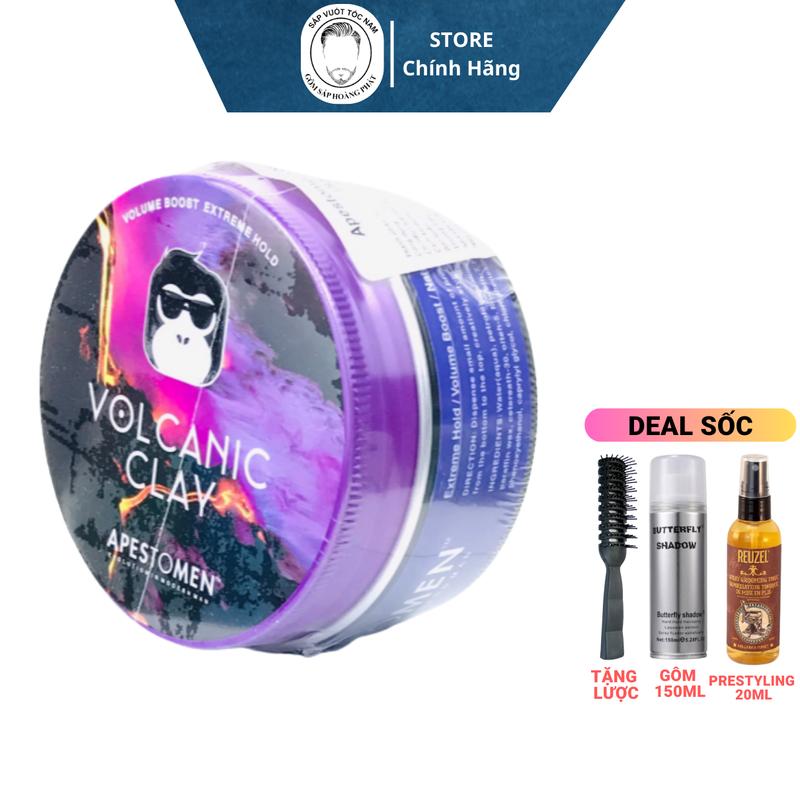 {Chính Hãng} Sáp Vuốt Tóc Nam Volcanic Clay 2022 Tặng Lược Chaoba - Sáp khô tự nhiên, giữ nếp Cực tốt Pomade