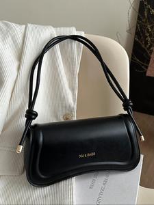 Bolsa de hombro elegante para mujer, color sólido, bolsa cruzada de cuero PU a la moda para uso diario, casual, moderna, versátil y de alta calidad para el traslado diario