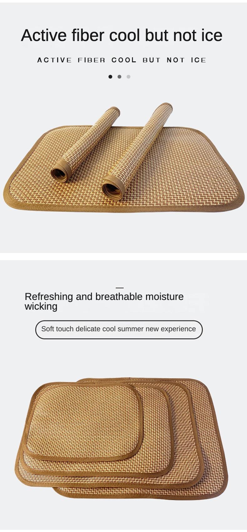 Product Introduction of Pet Mat Summer Rattan Mat Doghouse Cathouse Square Dog Mattress Cat Bamboo Mat Pet Cool Mat 7