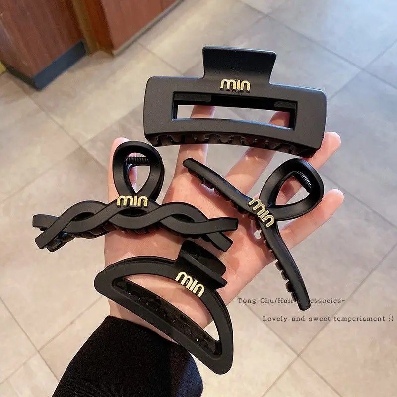Fashion Women Large Size Matte Black Shark Hair Clips