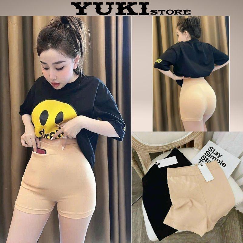 Quần Legging Ngắn Bảo Hộ Có Túi Mặc Trong Váy Chất Thun Zip Cạp Cao YUKI STORE 3433 