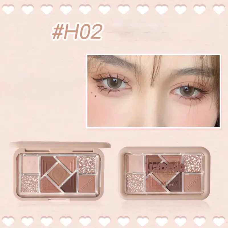 [THUỶ ĐỖ x BOWSTORE] Bảng Phấn Mắt Hold Live 9 Ô Happie, Phấn mắt nhũ lì cool tone, xanh khói trang điểm mắt xinh xắn Eyeshadow 5