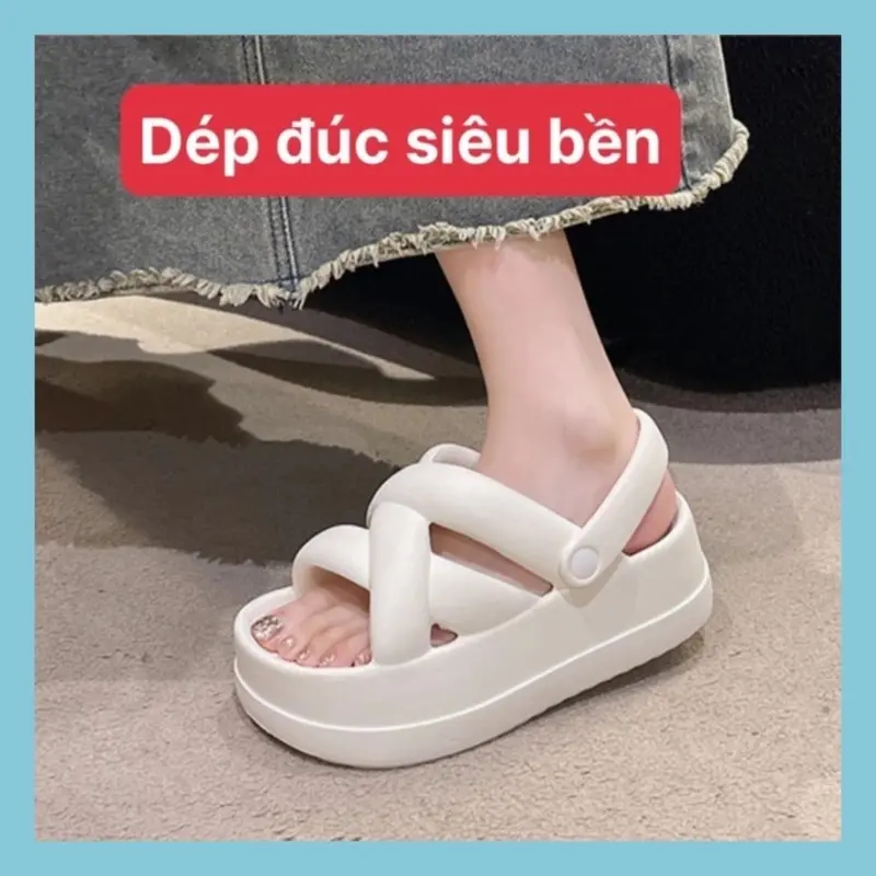 Dép Sandal gắn sticker HÌNH CÚN MÈO chất eva siêu bền nâng 5cm chiều cao 2