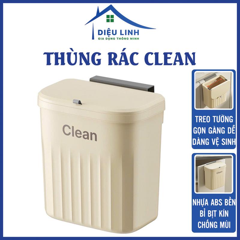 Thùng Rác Treo Tường Nhà Vệ Sinh Clean Lớn 25cm Có Nắp Treo Tủ Bếp Mini Để Bàn Phòng Ngủ Khách Ô Tô Văn Phòng Dieulinhshop Đồng Đựng Rác