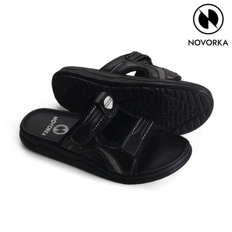 Sandal Kulit Pria Casual Sendal Slop Strap Selop Dewasa Cowok Kekinian Terbaru Gunung - V 03 3