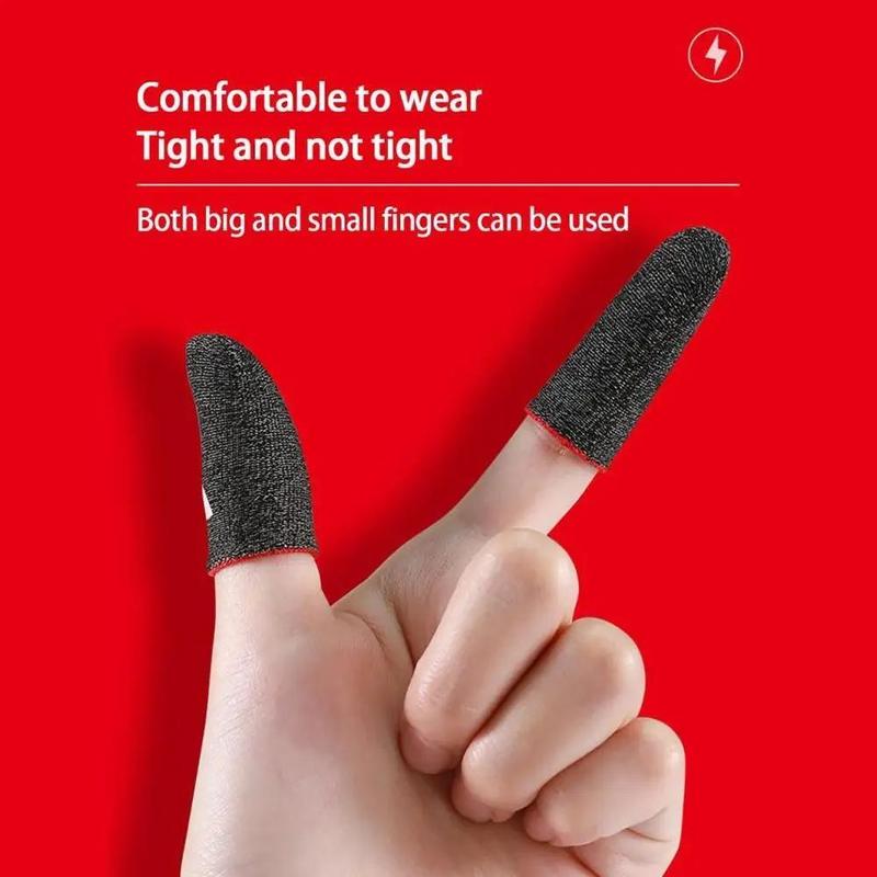 Breathable Gaming Finger Sleeve, 1 Pair Anti-sweat & Anti-slip Fingertip Cover, Universal Thumb Gloves for Mobile Game, Smartphone Gaming Accessories, Thumb Grip, Black 3