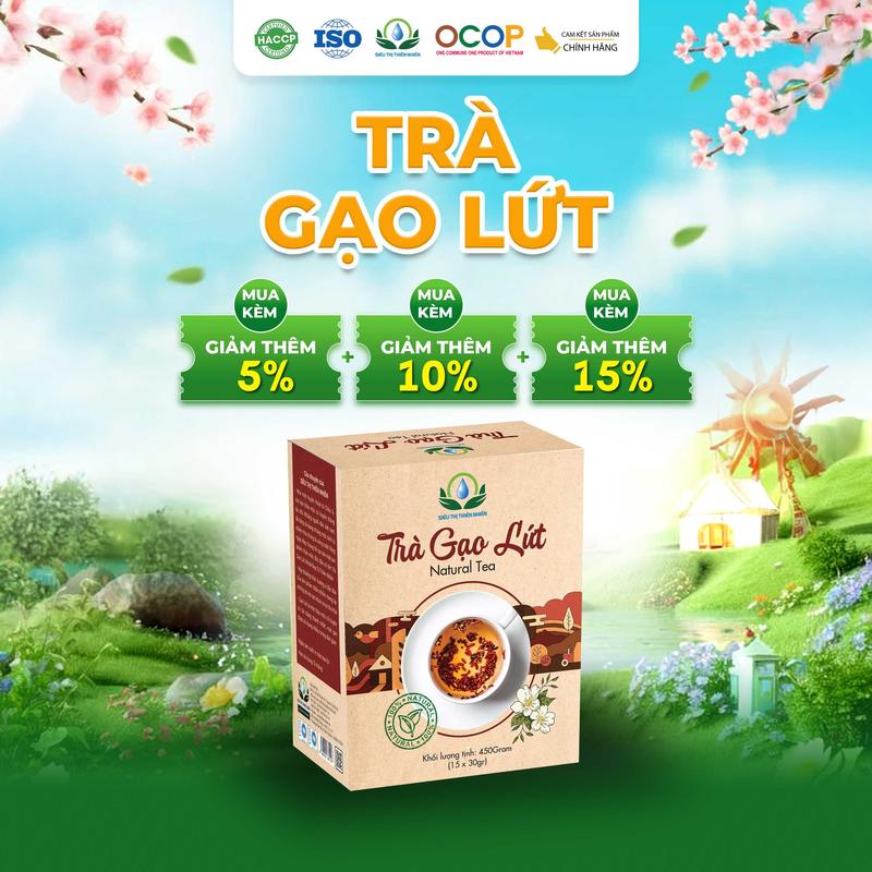 Trà Gạo Lứt Đậu Đen, Hoa Nhài, Cỏ Ngọt, Vừng Đen, Đậu Đỏ, Lá Nếp Hộp 30 Túi Lọc - Siêu Thị Thiên Nhiên Chè Nước Trà túi trà đông trùnghạthảo chè đậu đen túi trà thảo mộc tradong trunghathao Tea