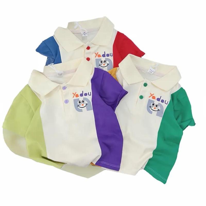 [Shin Kids] (7-20kg) Áo lẻ Cotton Có Cổ In Hình Trước Và Sau Dễ Thương Dành Cho Bé.