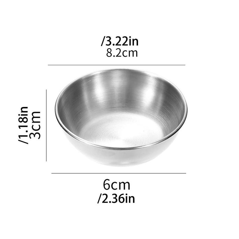 Product Introduction of Stainless Steel Sauce Plate Oil Cup Seasoning Seasoning Plate Bowl Serving Sushi Oil Plate Small Seasoning Plate 6 Pieces Set 20