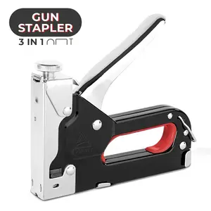 Stapler 3in1 Tembak Gun Serbaguna Bahan Baja Anti Karat dengan System Penguncian Gagang dan Pengunci Kuas untuk Pekerjaan Portabel - 6684 - Binder