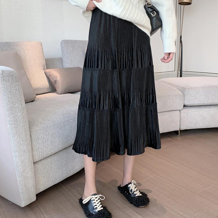 Chân váy bầu dài nhung nỉ CV21-2 màu lựa chọn- hợp mặc mùa thu, đông Đầm Bầu chân  váy