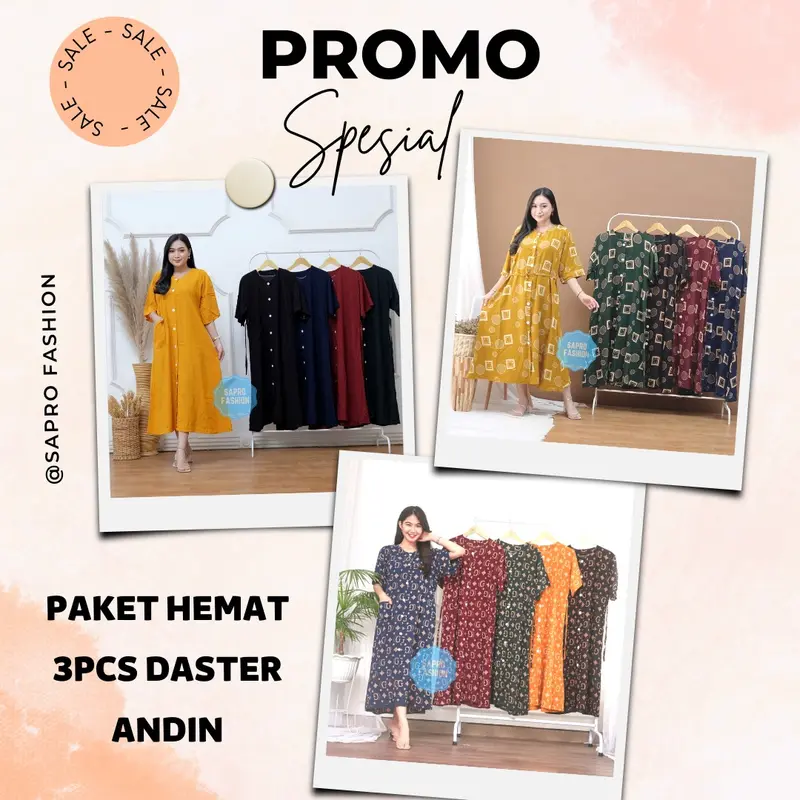 PAKET HEMAT 3 PCS DASTER ANDIN 120 RIBU Busui Kancing Rayon Bumil 0
