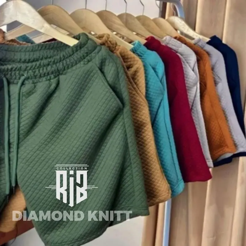 [PROMO DIAMONT KNIT TIMBUL] paket 4 pcs celana pendek Surfing pria wanita comfort Garis Nyaman diamond knit celana Distro Dewasa Rib Pant boardshort Diamont Knitt Boxer Tebal Adem Kain Timbul-RJB Lembut Melar Santai Combed Katun 2
