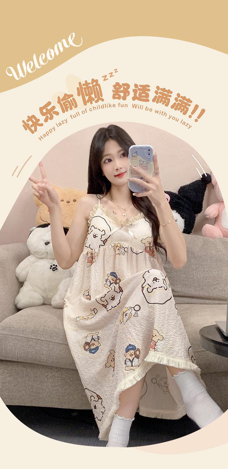 Product Introduction of Đồ Ngủ, Phong Cách Thanh Lịch, Váy Ngủ Mùa Hè Cho Nữ, Có Thể Mặc Ngoài Trời, Nhăn Bong Bóng, Có Đệm Ngực, Váy Ngủ Có Thể Tháo Rời Làm Bằng Bông, Thoải Mái Và Thoáng Khí, Thích Hợp Mặc Thường Ngày 16